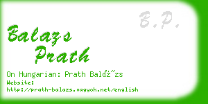 balazs prath business card